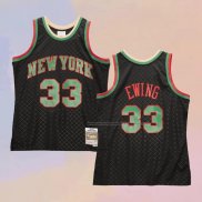 Camiseta New York Knicks Patrick Ewing NO 33 Mitchell & Ness 1991-92 Negro