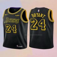 Camiseta Nino Los Angeles Lakers Kobe Bryant NO 24 Ciudad 2017-18 Negro