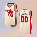 Camiseta Portland Trail Blazers Carmelo Anthony NO 00 Ciudad 2019-20 Crema