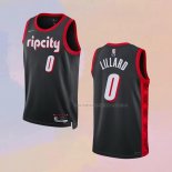 Camiseta Portland Trail Blazers Damian Lillard NO 0 Ciudad 2021-22 Negro