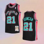 Camiseta San Antonio Spurs Tim Duncan NO 21 Mitchell & Ness 1998-99 Rosa Negro