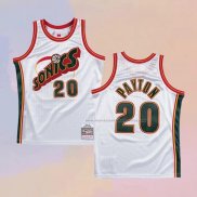 Camiseta Seattle SuperSonics Gary Payton NO 20 Historic Retro Blanco