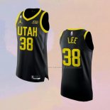 Camiseta Utah Jazz Saben Lee NO 38 Statement Autentico 2022-23 Negro