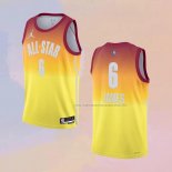 Camiseta All Star 2023 Los Angeles Lakers LeBron James NO 6 Naranja