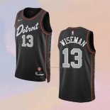 Camiseta Detroit Pistons James Wiseman NO 13 Ciudad 2023-24 Negro