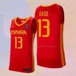 Camiseta Espana Marc Gasol NO 13 2019 FIBA Baketball World Cup Rojo