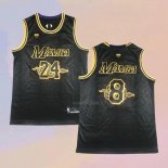 Camiseta Los Angeles Lakers Kobe Bryant NO 24 8 Black Mamba Negro