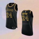 Camiseta Los Angeles Lakers Kobe Bryant NO 24 Black Mamba Autentico Negro