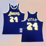 Camiseta Los Angeles Lakers Kobe Bryant NO 24 Mitchell & Ness 2007-08 Violeta