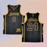 Camiseta Los Angeles Lakers Kobe Bryant NO 8 24 Retirement Negro