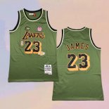 Camiseta Los Angeles Lakers Lebron James NO 23 Mitchell & Ness 2018-19 Verde