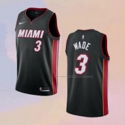 Camiseta Miami Heat Dwyane Wade NO 3 Icon Negro