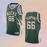 Camiseta Milwaukee Bucks Axel Toupane NO 66 Earned 2020-21 Verde