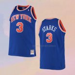 Camiseta New York Knicks John Starks NO 3 Mitchell & Ness Hardwood Classics Azul