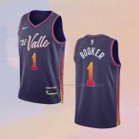 Camiseta Phoenix Suns Devin Booker NO 1 Ciudad 2023-24 Violeta