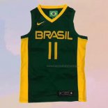 Camiseta Brasil Anderson Varejao NO 11 2019 FIBA Baketball World Cup Verde