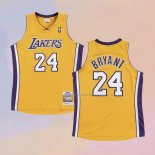 Camiseta Los Angeles Lakers Kobe Bryant NO 24 Mitchell & Ness Amarillo