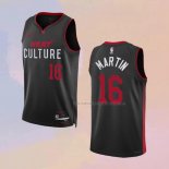 Camiseta Miami Heat Caleb Martin NO 16 Ciudad 2023-24 Negro