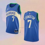 Camiseta Milwaukee Bucks Chris Livingston NO 7 Ciudad 2023-24 Azul