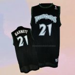 Camiseta Minnesota Timberwolves Kevin Garnett NO 21 Retro Negro