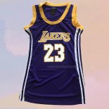 Camiseta Mujer Los Angeles Lakers Lebron James NO 23 Violeta