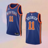 Camiseta New York Knicks Jalen Brunson NO 11 Ciudad 2023-24 Azul