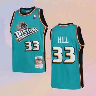 Camiseta Nino Detroit Pistons Grant Hill NO 33 Mitchell & Ness 1998-99 Hardwood Classics Verde