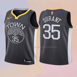 Camiseta Nino Golden State Warriors Kevin Durant NO 35 Statement 2017-18 Gris