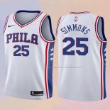 Camiseta Nino Philadelphia 76ers Ben Simmons NO 25 Association 2017-18 Blanco