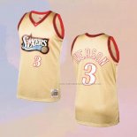 Camiseta Philadelphia 76ers Allen Iverson NO 3 Mitchell & Ness 1997-98 Oro