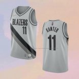 Camiseta Portland Trail Blazers Enes Kanter NO 11 Earned 2020-21 Gris