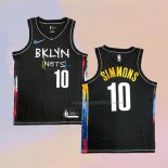 Camiseta Brooklyn Nets Ben Simmons NO 10 Ciudad 2020-21 Negro