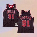 Camiseta Chicago Bulls Dennis Rodman NO 91 Mitchell & Ness 1996-97 Negro