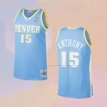 Camiseta Denver Nuggets Carmelo Anthony NO 15 Mitchell & Ness 2003-04 Azul