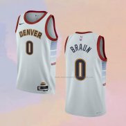 Camiseta Denver Nuggets Christian Braun NO 0 Ciudad 2022-23 Blanco