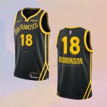 Camiseta Golden State Warriors Jerome Robinson NO 18 Ciudad 2023-24 Negro