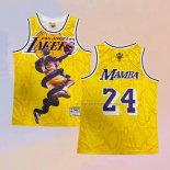 Camiseta Los Angeles Lakers Kobe Bryant NO 24 Mamba Amarillo