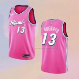 Camiseta Miami Heat Bam Adebayo NO 13 Earned 2018-19 Rosa