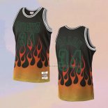 Camiseta Milwaukee Bucks Ray Allen NO 34 Flames Negro