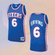 Camiseta Philadelphia 76ers Julius Erving NO 6 Mitchell & Ness 1976-77 Azul