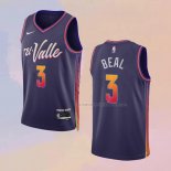 Camiseta Phoenix Suns Bradley Beal NO 3 Ciudad 2023-24 Violeta