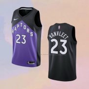 Camiseta Toronto Raptors Fred VanVleet NO 23 Earned 2020-21 Negro Violeta