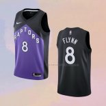 Camiseta Toronto Raptors Malachi Flynn NO 8 Earned 2020-21 Negro Violeta