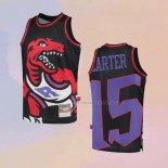 Camiseta Toronto Raptors Vince Carter NO 15 Mitchell & Ness Big Face Negro