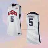 Camiseta USA 2012 Kevin Durant NO 5 Blanco