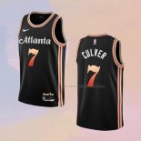 Camiseta Atlanta Hawks Jarrett Culver NO 7 Ciudad 2022-23 Negro
