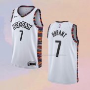Camiseta Brooklyn Nets Kevin Durant NO 7 Ciudad 2019-20 Blanco