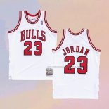 Camiseta Chicago Bulls Michael Jordan NO 23 Hardwood Classics Throwback 1997-98 Blanco