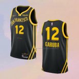 Camiseta Golden State Warriors Usman Garuba NO 12 Ciudad 2023-24 Negro