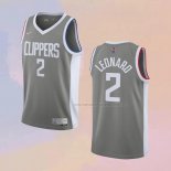 Camiseta Los Angeles Clippers Kawhi Leonard NO 2 Earned 2020-21 Gris